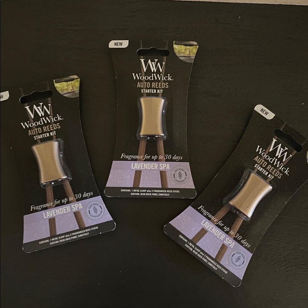 (3) Yankee Candle Wood Wicks Auto Reed Starter Kit - Lavender Spa